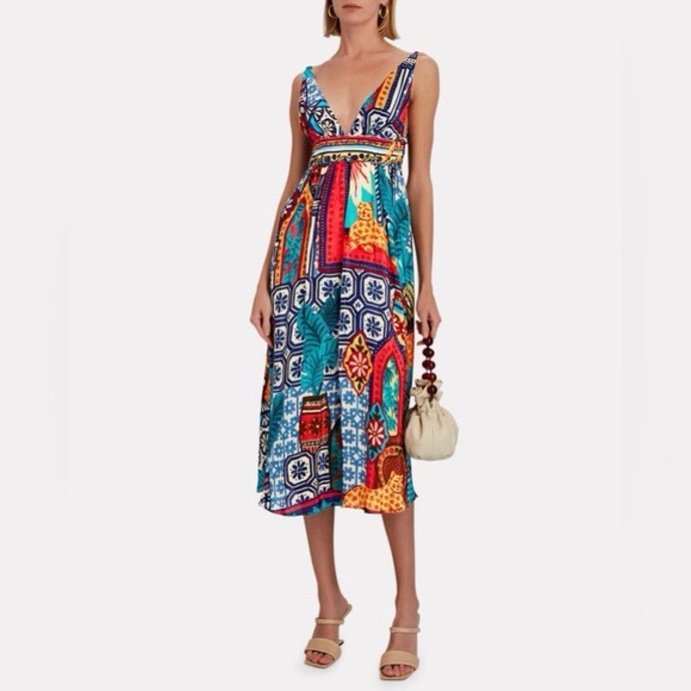 Farm Rio Forest Tiles midi dress